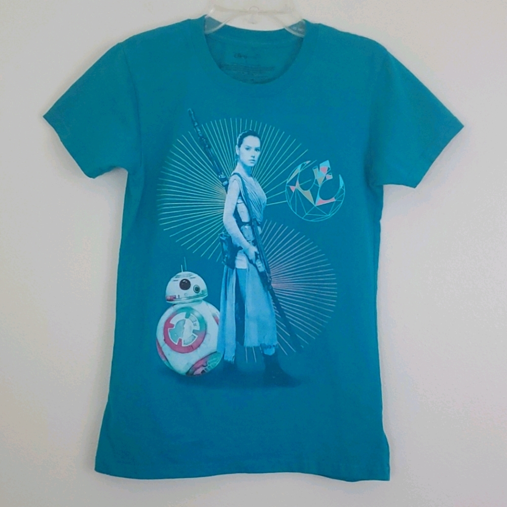 Star Wars Disney R2 D2 Turquoise Graphic Shirt S